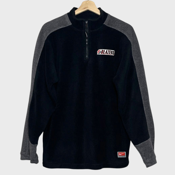 Vintage Portland Trail Blazers Quarter-Zip Fleece Sweatshirt Youth XL