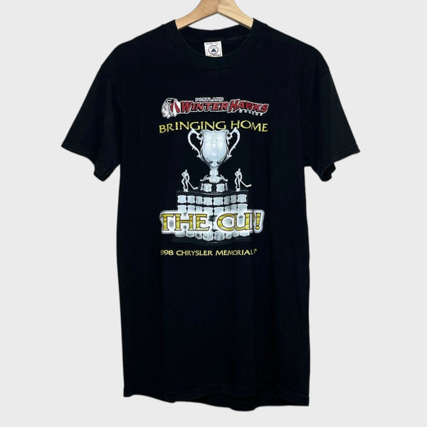 Vintage Portland Winterhawks 1998 Chrysler Memorial Cup Hockey Tee Shirt M