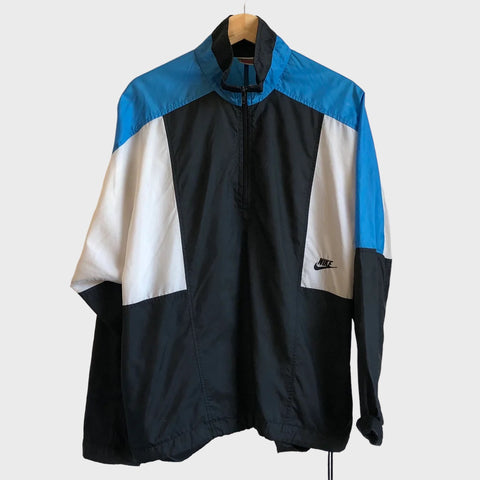 Vintage Black & Blue Windbreaker Jacket M