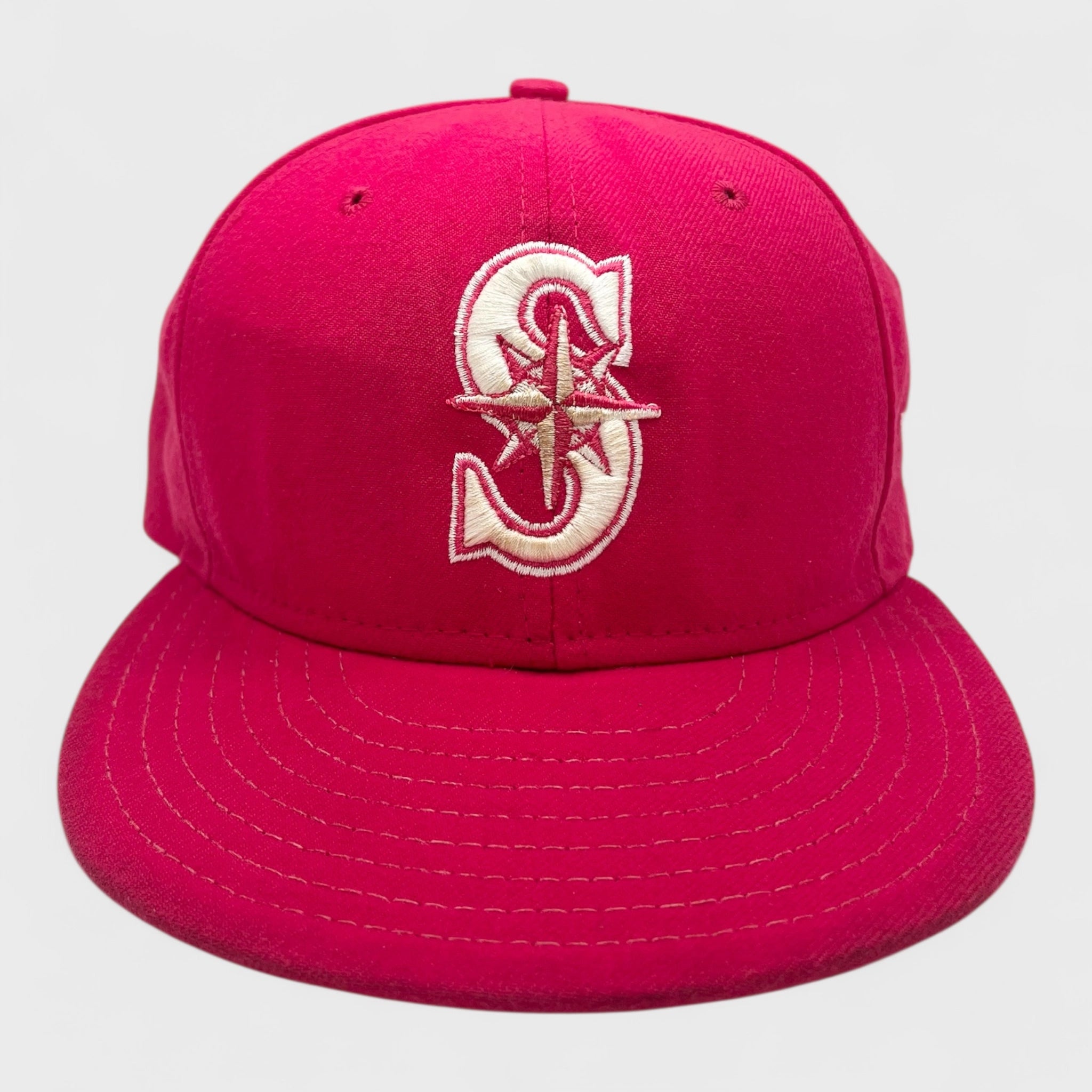 Seattle Mariners Pink Fitted Baseball Hat 7 1/8