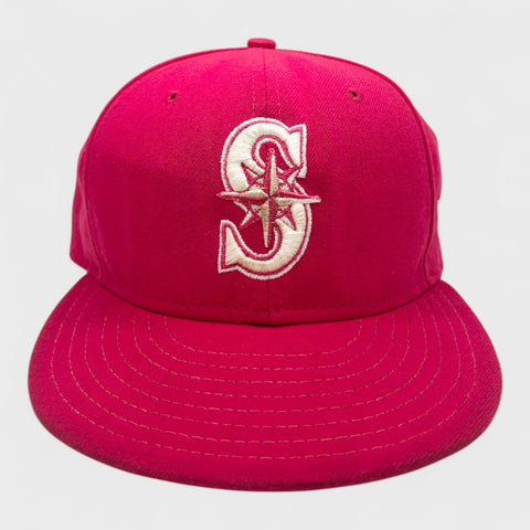 Seattle Mariners Pink Fitted Baseball Hat 7 1/8