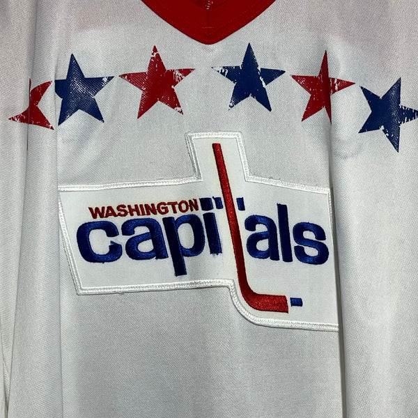 Vintage Geoff Courtnall Washington Capitals Autographed Jersey L