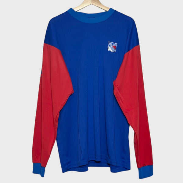 Vintage 1990s New York Rangers Hockey Long Sleeve Tee Shirt L