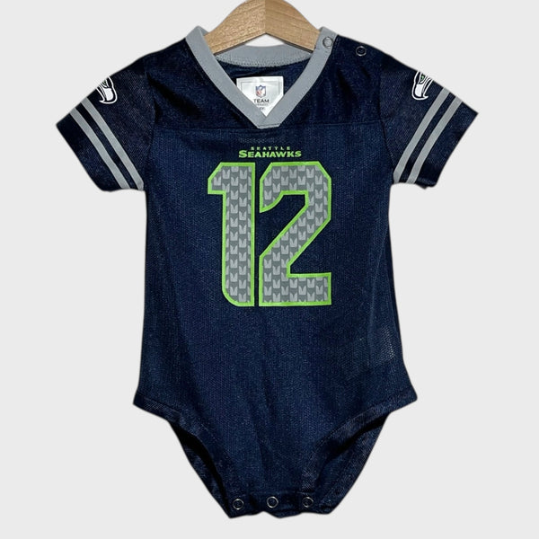 #12 Fan Seattle Seahawks Football Jersey Onesie Infant 18M