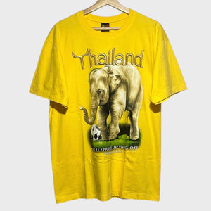 Vintage Thailand “Thai Elephant Showing Off” Soccer Tee Shirt L