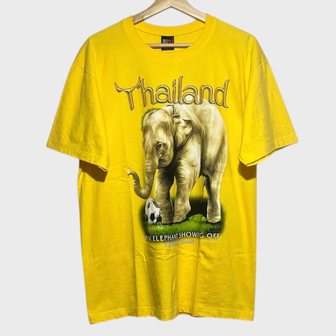 Vintage Thailand “Thai Elephant Showing Off” Soccer Tee Shirt L