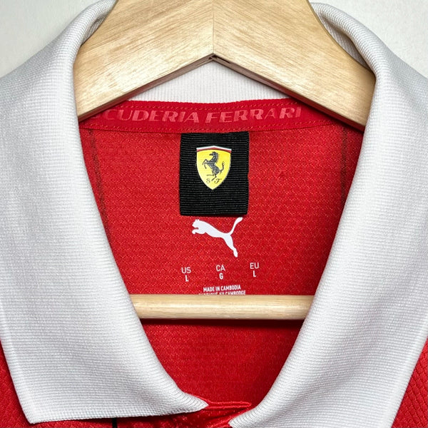 Ferrari Long Sleeve Polo Shirt L
