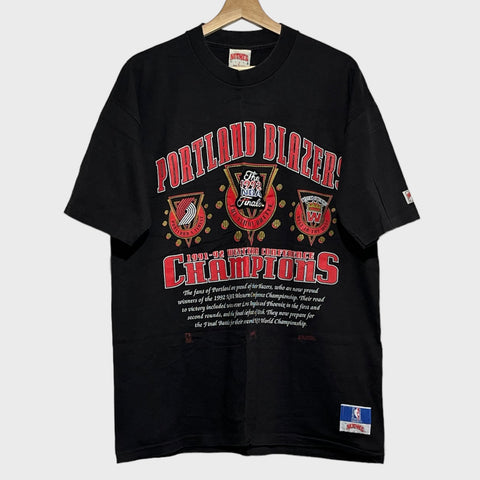 Vintage Portland Trail Blazers 1992 Western Conference Champions Heavyweight Shirt XL