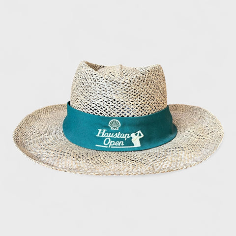 Vintage 1990s Shell Houston Open Straw Golf Hat L/XL