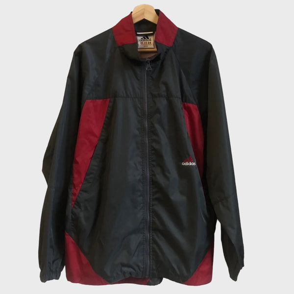 Vintage Gray & Red Big Logo Windbreaker Jacket M