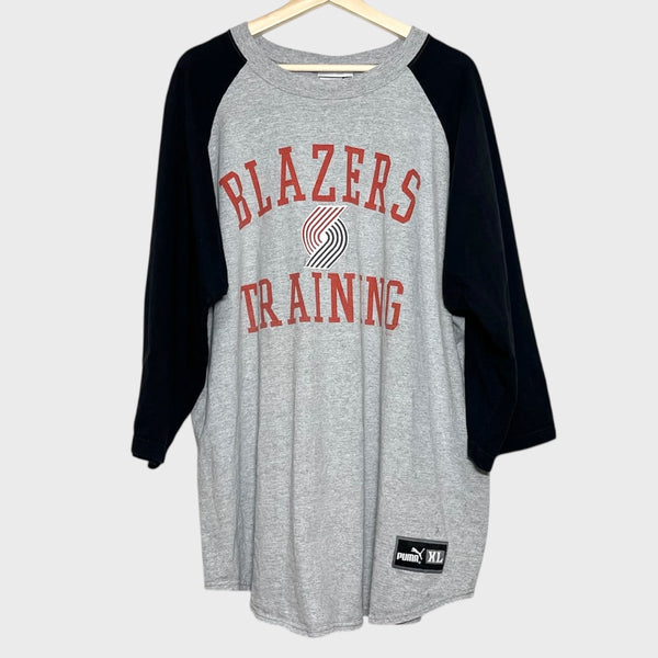Vintage Portland Trail Blazers Basketball Training 3/4 Sleeve Tee Shirt XL