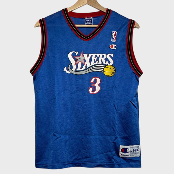 Vintage 1990s Allen Iverson Philadelphia 76ers Basketball Jersey Youth L