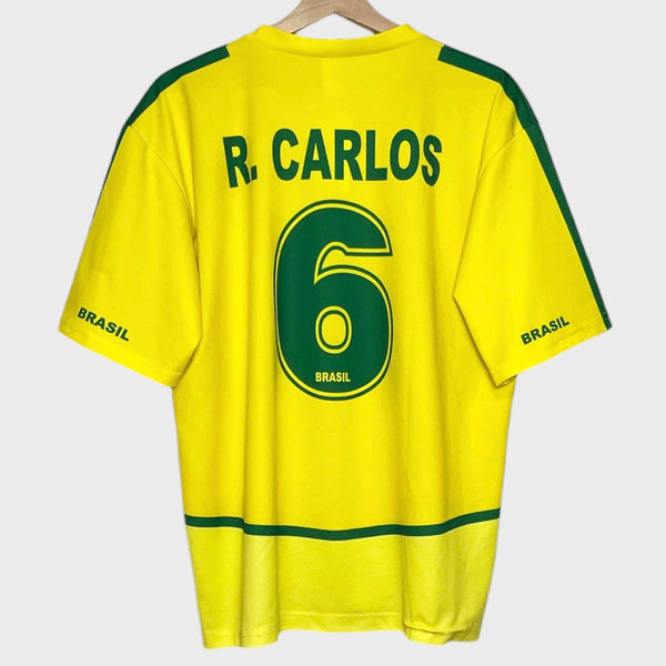 Vintage Roberto Carlos Brazil Home Soccer Jersey M/L