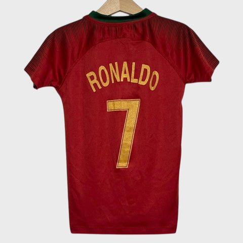 Cristiano Ronaldo Portugal Home Soccer Jersey Youth S