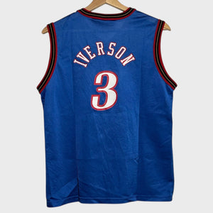 Vintage 1990s Allen Iverson Philadelphia 76ers Basketball Jersey Youth L