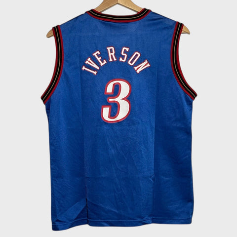 Vintage 1990s Allen Iverson Philadelphia 76ers Basketball Jersey Youth L