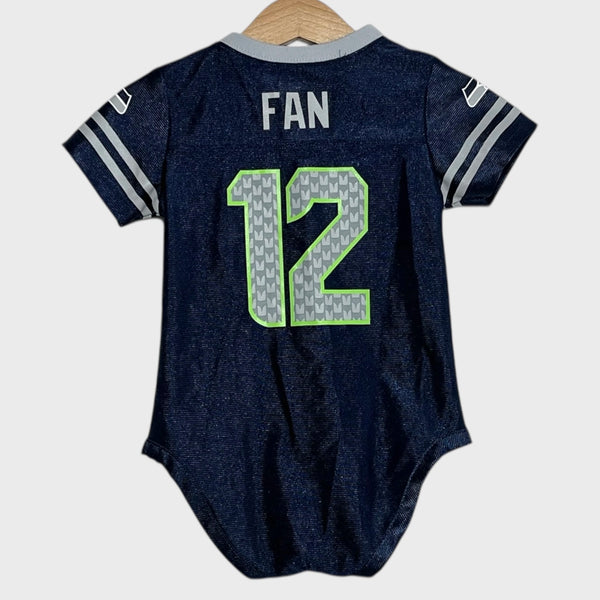 #12 Fan Seattle Seahawks Football Jersey Onesie Infant 18M