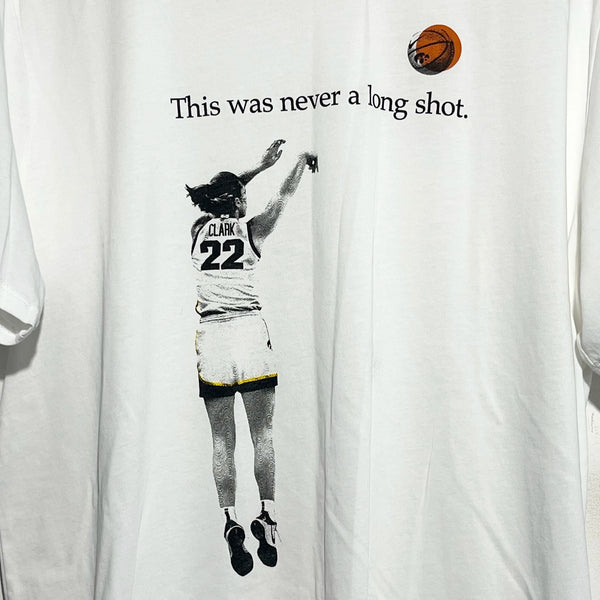 Caitlin Clark Iowa Hawkeyes “This was never a long shot.” Basketball Tee Shirt XL