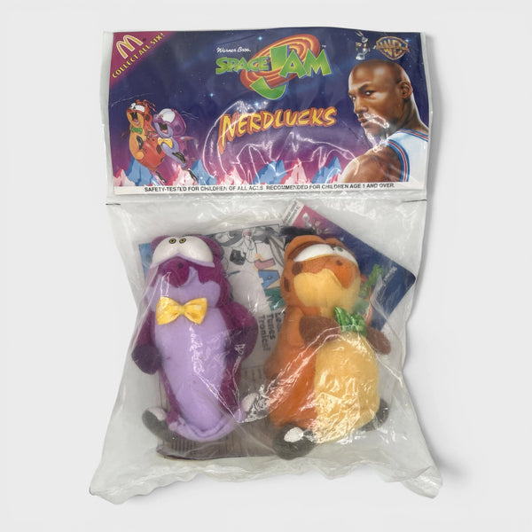 Vintage 1990s Nerdlucks Space Jam 5” Plush Dolls