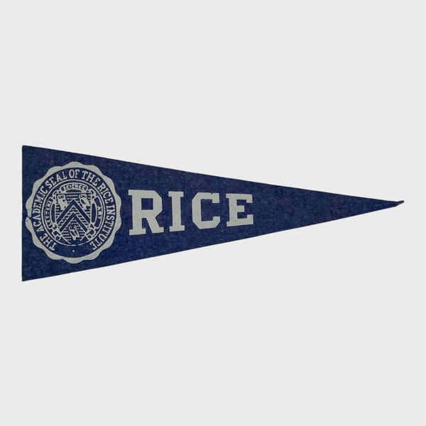 Vintage 1950s Rice Owls Mini Pennant
