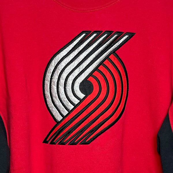 Vintage Y2K Portland Trail Blazers Basketball Big Logo Heavyweight Sweatshirt L