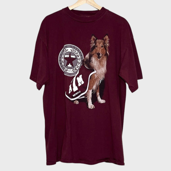 Vintage 1990s Texas A&M Aggies Reveille Mascot Tee Shirt XL