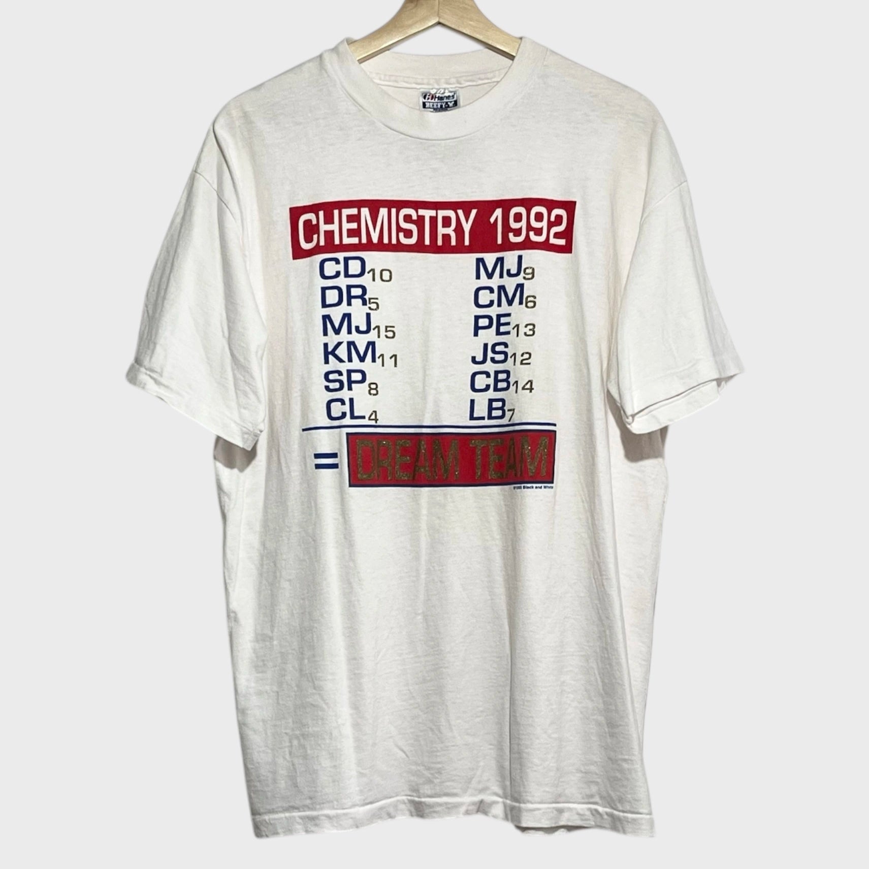Vintage 1992 USA Dream Team Basketball “Chemistry” Tee Shirt L