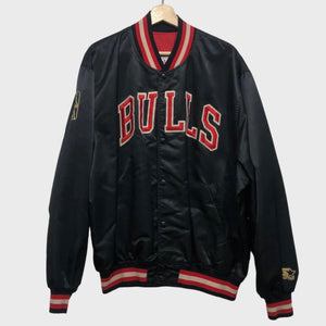 Vintage Chicago Bulls Satin Jacket Gold Logo XL Laundry