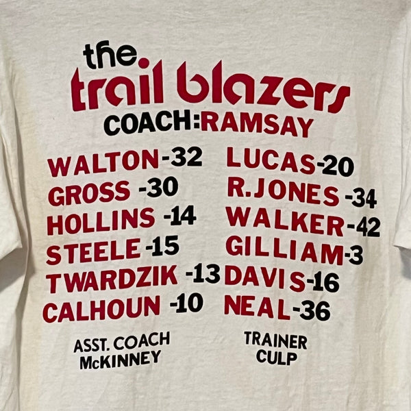 Vintage Portland Trail Blazers Shirt 1977 World Champs Roster L