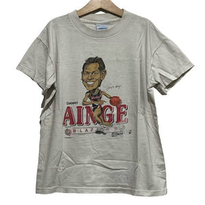 Vintage Danny Ainge Portland Trail Blazers Shirt Salem Sportswear Caricature Youth M