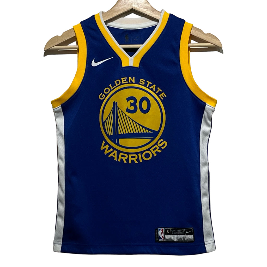 Nike Golden State Warriors Jersey Youth Medium Blue NBA Stephen Curry  Swingman