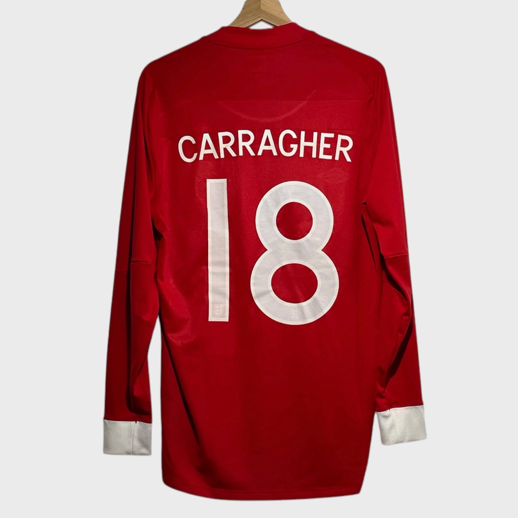 Umbro Jamie Carragher England 2010/11 Long Sleeve Red Away Soccer Football Jersey Laundry PDX