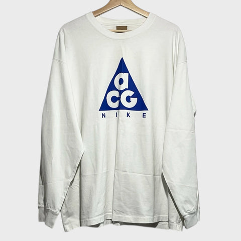 Nike ACG Big Logo White Long Sleeve Tee Shirt XL Laundry PDX