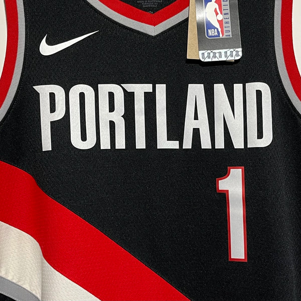 Nike Anfernee Simons Portland Trail Blazers Black NBA Basketball Jersey Laundry PDX