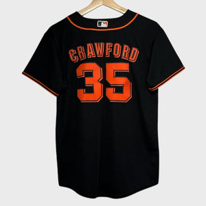 Nike Brandon Crawford San Francisco Giants Black MLB Baseball Jersey Youth Large Laundry PDX