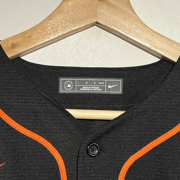 Nike Brandon Crawford San Francisco Giants Black MLB Baseball Jersey Youth Large Laundry PDX