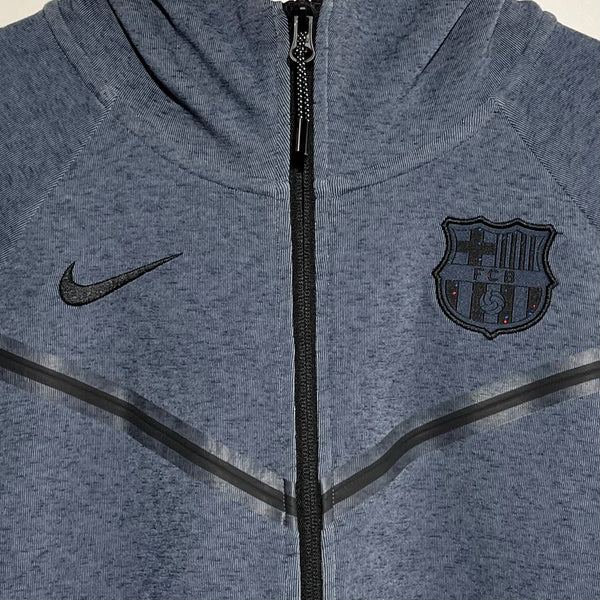 Nike FC Barcelona Blue Cropped Tech Fleece Hoodie Sweatshirt Jacket Women’s Laundry PDX