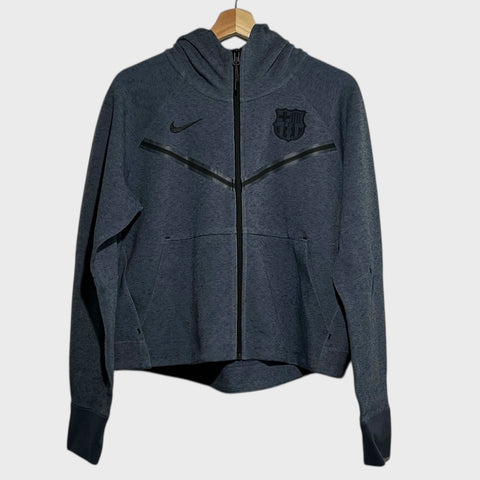 Nike FC Barcelona Blue Cropped Tech Fleece Hoodie Sweatshirt Jacket Women’s Laundry PDX