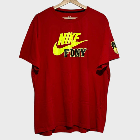 Nike FDNY New York’s Bravest Red Fire Department Tee Shirt 2XL Laundry PDX
