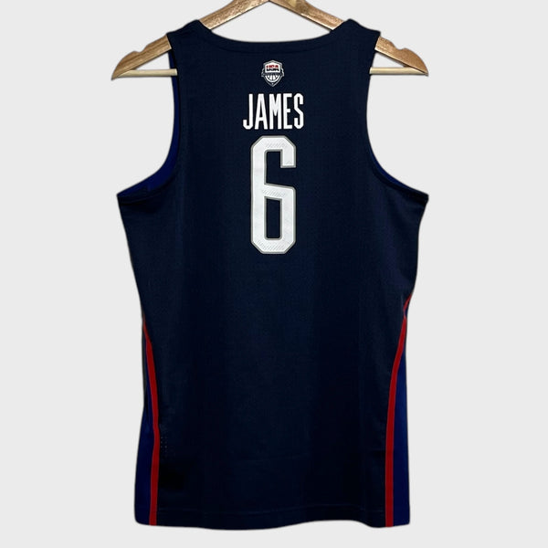 Nike LeBron James Team USA US Olympic Blue Basketball Jersey Youth XL Laundry PDX