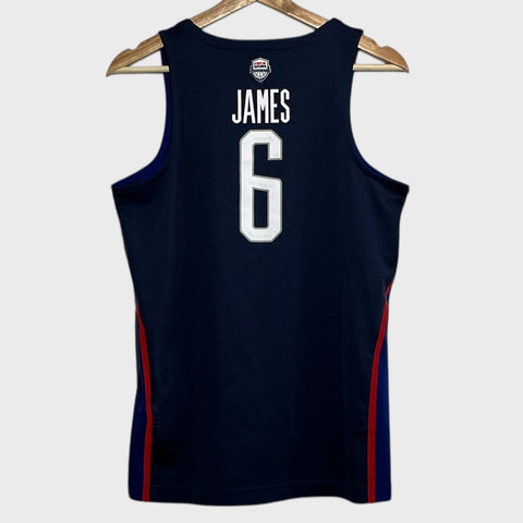 Nike LeBron James Team USA US Olympic Blue Basketball Jersey Youth XL Laundry PDX
