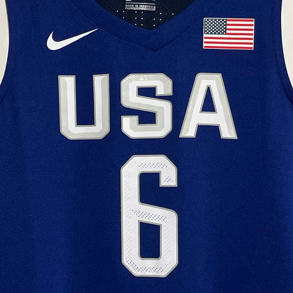 Nike LeBron James Team USA US Olympic Blue Basketball Jersey Youth XL Laundry PDX
