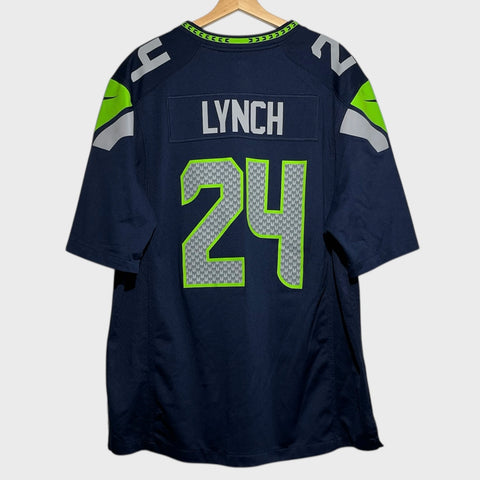 Nike Marshawn Lynch Seattle Seahawks Navy Blue NFL Football Jersey XL - Laundry PDX