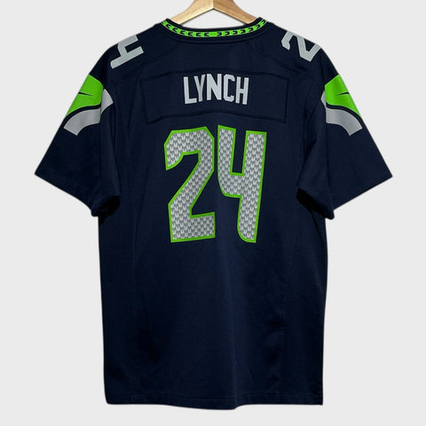 Nike Marshawn Lynch Seattle Seahawks Navy Blue NFL Football Jersey Youth XL - Laundry PDX