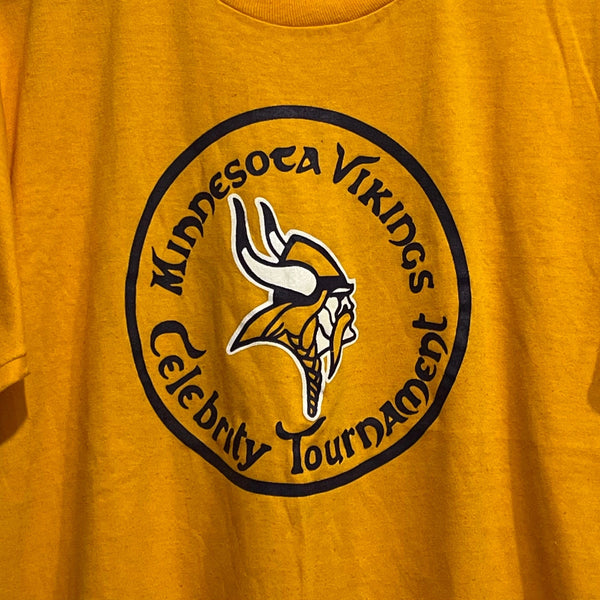 Vintage 1980s Minnesota Vikings Celebrity Golf Tournament Yellow NFL Tee Shirt Large Laundry PDX