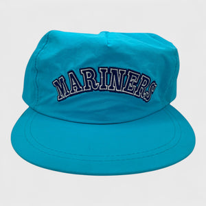 Vintage 1980s Seattle Mariners neon blue MLB baseball snapback hat Laundry PDX