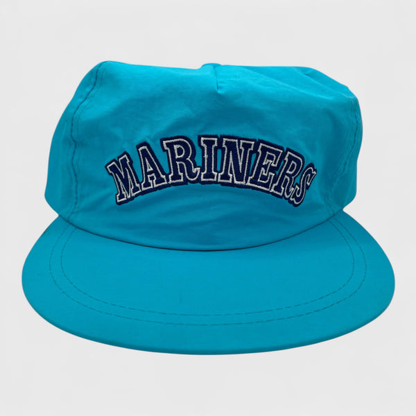Vintage 1980s Seattle Mariners neon blue MLB baseball snapback hat Laundry PDX