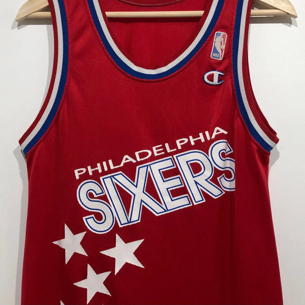Vintage 1990s Champion Philadelphia 76ers Blank Red NBA Basketball Jersey 36 Small - Laundry PDX