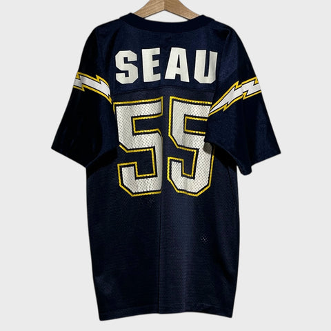 Vintage 1990s Logo Athletic Junior Seau San Diego Chargers Navy Blue NFL Football Jersey Youth Medium - Laundry PDX