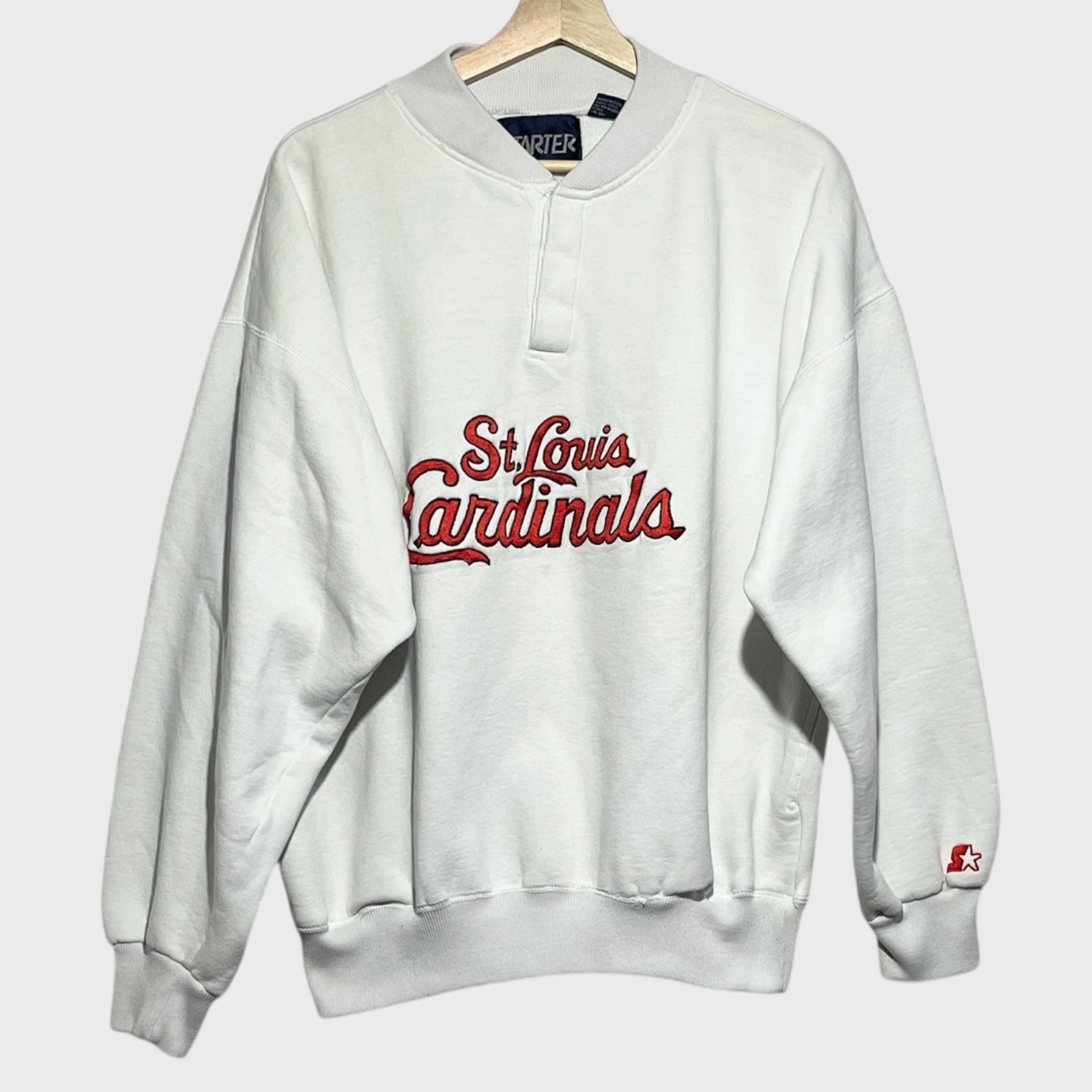 Vintage 1990s Starter St. Louis Cardinals White MLB Baseball Sweatshirt XL - Laundry PDX